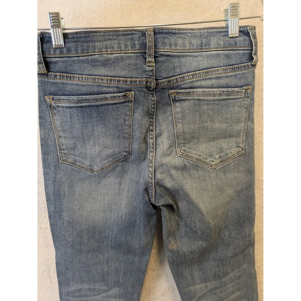Vervet Women's Size‎ 26 Ankle Skinny Jeans Medium Wash Dark Side Stripe Raw Hem